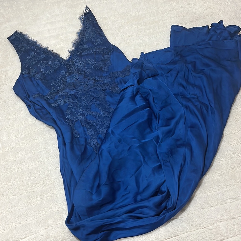 Free People Blue Lace Maxi Dress